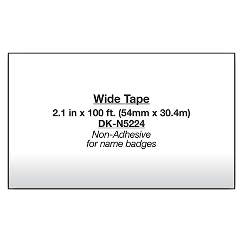 

Brother 2.1 in x 100 ft (54 mm x 30.4 m) Black on White Non-Adhesive Continuous Length Paper Tape