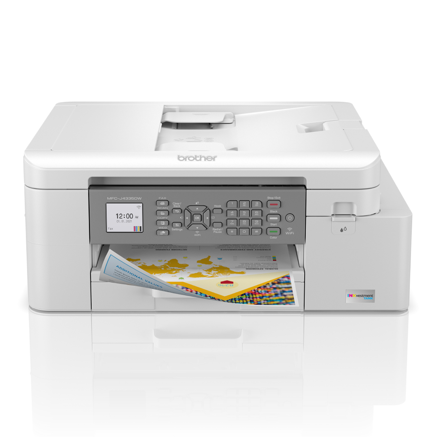 

Brother MFC-J4335DW INKvestment Tank All-in-One Color Inkjet Printer with Duplex and Wireless Printing plus Up to 1-Year of Ink In-box