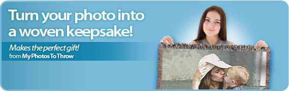 Transform your favorite Photo into a Woven Keepsake Introducing My Photos To Throw.