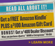 Get a FREE Amazon Kindle&trade; 6" Wireless Reading Device. Plus a $50 Amazon Gift Card.