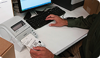 Low-cost paper barcode labeling up to 4" wide on-demand