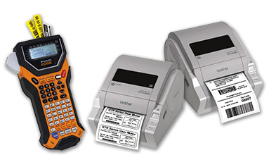 P-touch EDGE&reg; PT-7500 handheld industrial labeling tool and TD-4000 & TD-4100N desktop paper barcode label printers