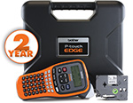 The PT-E100 kit is only about $49, and includes the labeler, laminated label tape, Aprotective carry case and the labeler carries a 2-year limited exchange warranty.