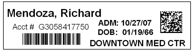 Patient ID Labels 