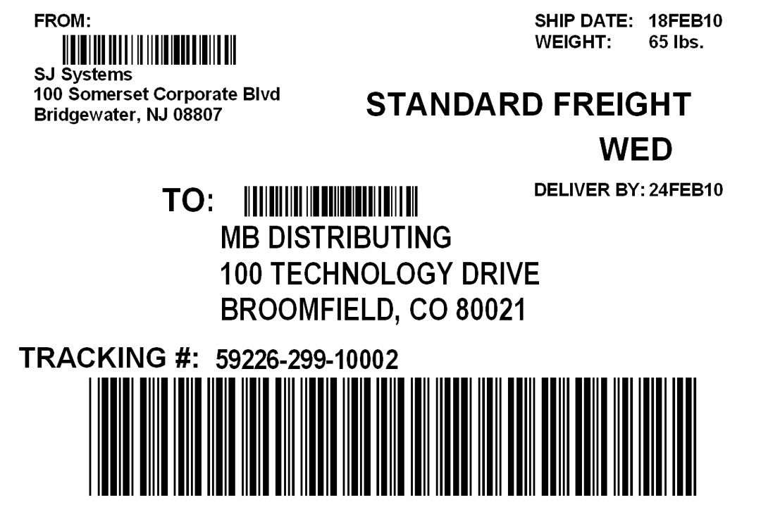 Shipping and Receiving Labels