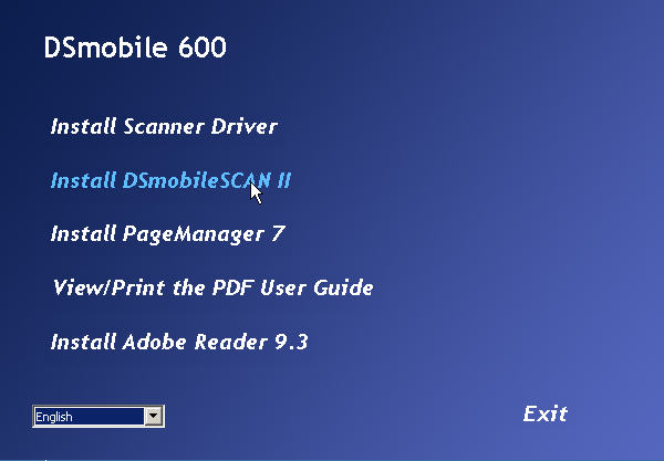 install the DSmobile Scan application 