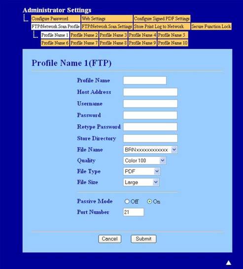 Scan to FTP option 