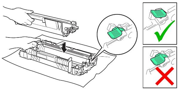 green tab on drum unit brother printer