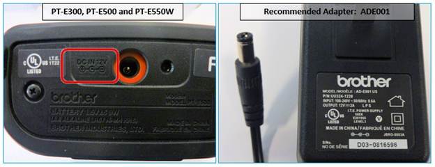 Brother Mobile ADE001 Brother Mobile E500 and P750W Power Adapter H500 P700 Compatible with Pt-E300 H300 E550W 