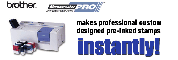 Brother Stampcreator Pro makes professional custom designed pre-inked stamps instantly!