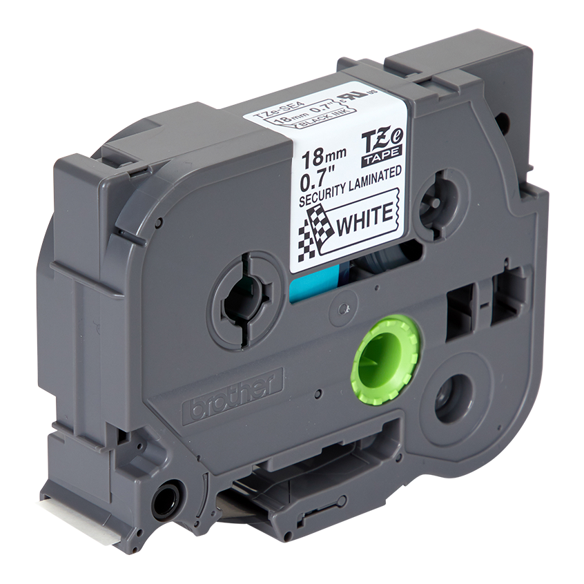 Brother Ptouch TZESE4 18mm Black on White Tamper Evident Laminated Tape