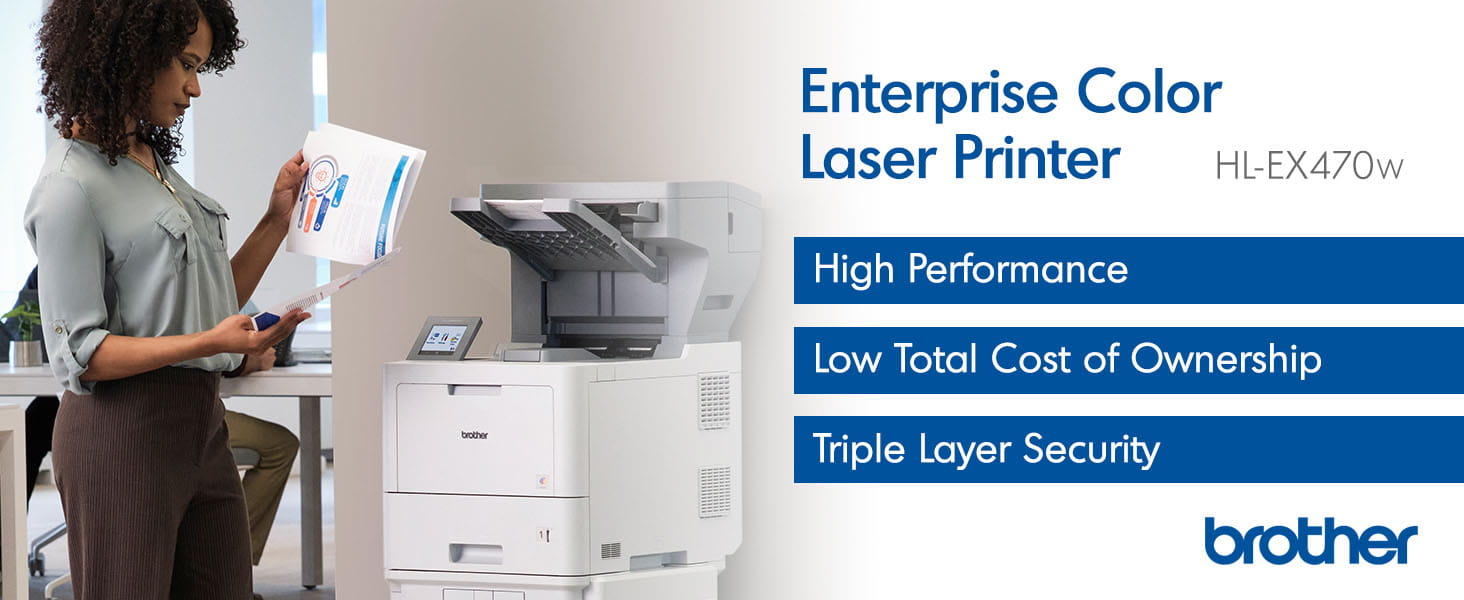 HL‐EX470W Enterprise Color Laser Printer: High Performance, Low Total Cost of Ownership, Triple Layer Security