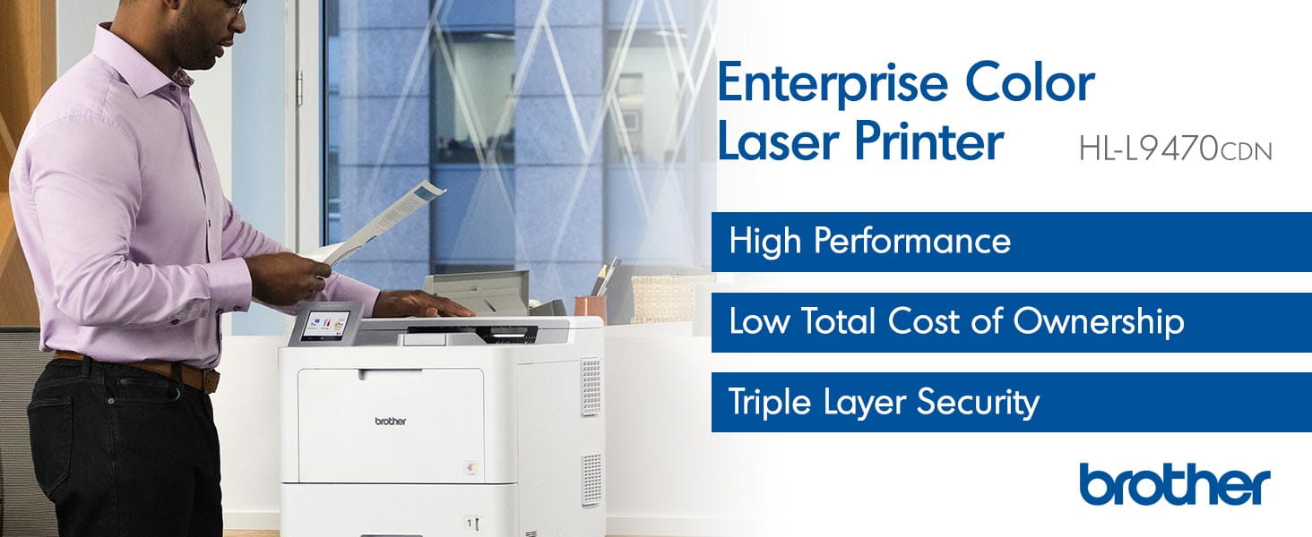 HL‐L9470CDN Enterprise Color Laser Printer: High Performance, Low Total Cost of Ownership, Triple Layer Security