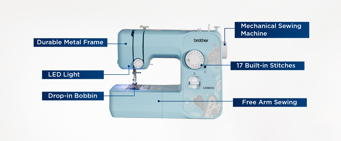 Brother Intl LX3817G - Máquina de coser ligera y de tamaño completo