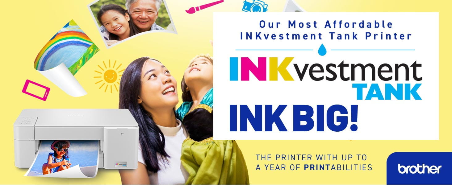 Ink Big! Our most affordable INKvestment Tank printer yet, with up to a year of printabilities
