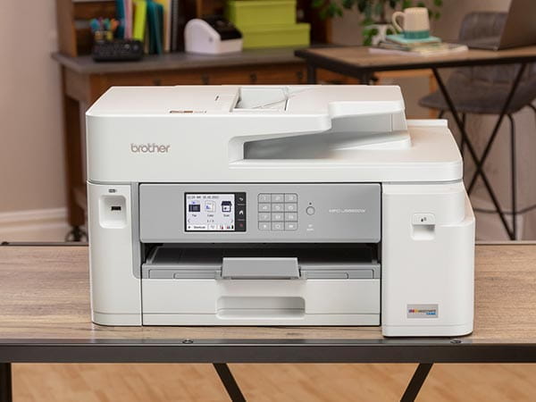 Printer on home office desk