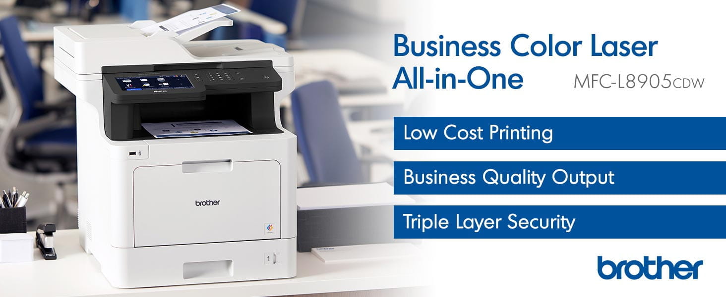 Brother MFCL8905CDW Business Color Laser All-in-One: Low Cost Printing, Business Quality Output, Triple Layer Security