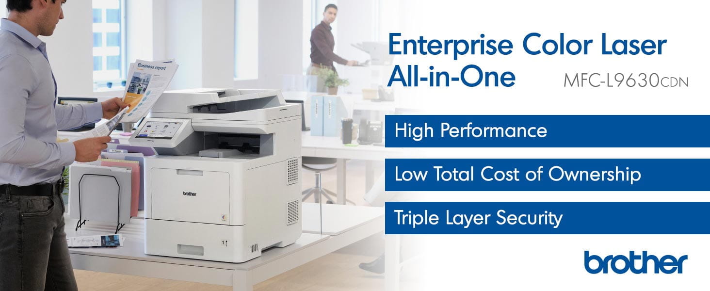 MFC‐L9630CDN Enterprise Color Laser All-in-One Printer: High Performance, Low Total Cost of Ownership, Triple Layer Security