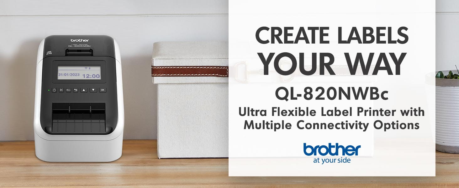 Create Labels Your Way: Brother QL-820NWBc Ultra Flexible Label Printer with Multiple Connectivity Options
