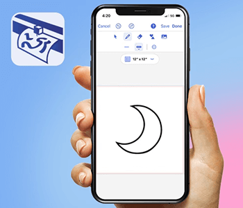 Moon design preview with cutting option.