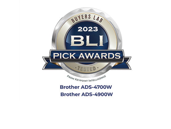 2023 Buyers Lab (BLI) Pick Award Winners: Brother ADS-4700W and ADS-4900W Professional Desktop Scanners 