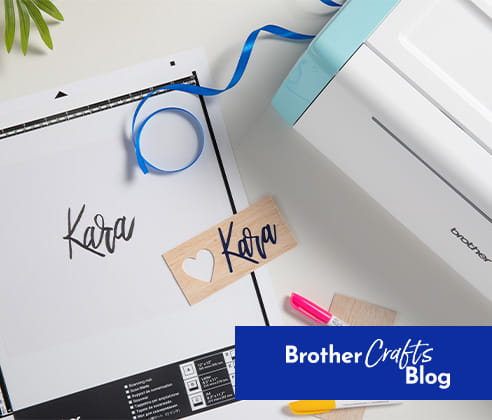 ScanNCut machine on table with name transfer