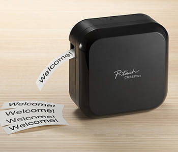 Ptouch Cube label maker printing welcome labels