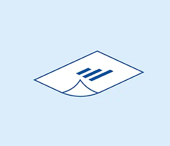 Letter icon on blue background