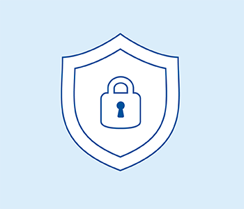 Security lock icon on blue background