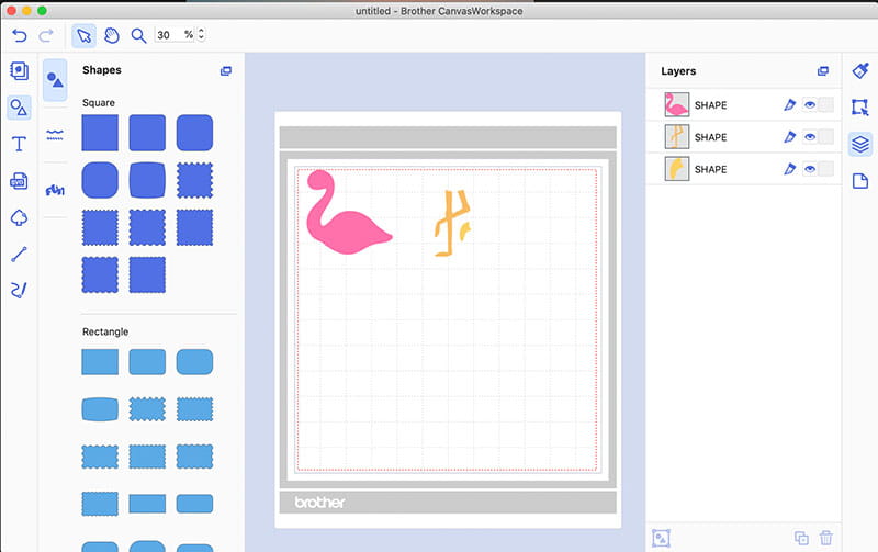 Flamingo layout for Brother ScanNCut cutting machine