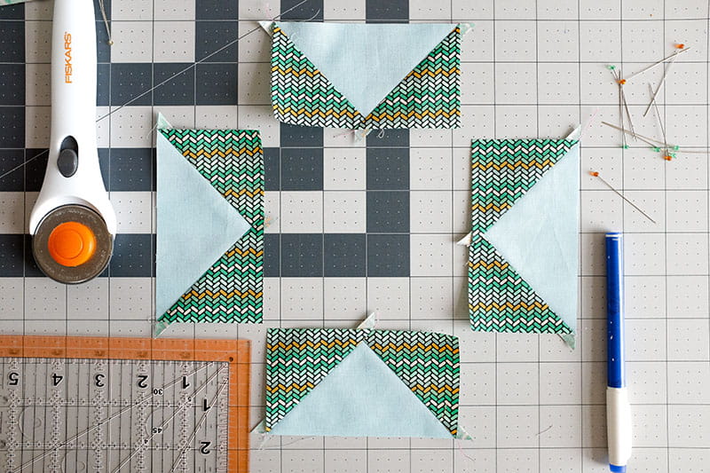 Four pieces of the same quilt
