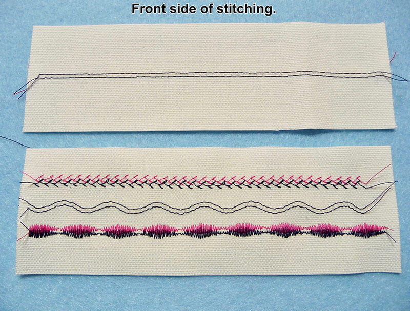decorative stitches with a twin sewing needle-front side