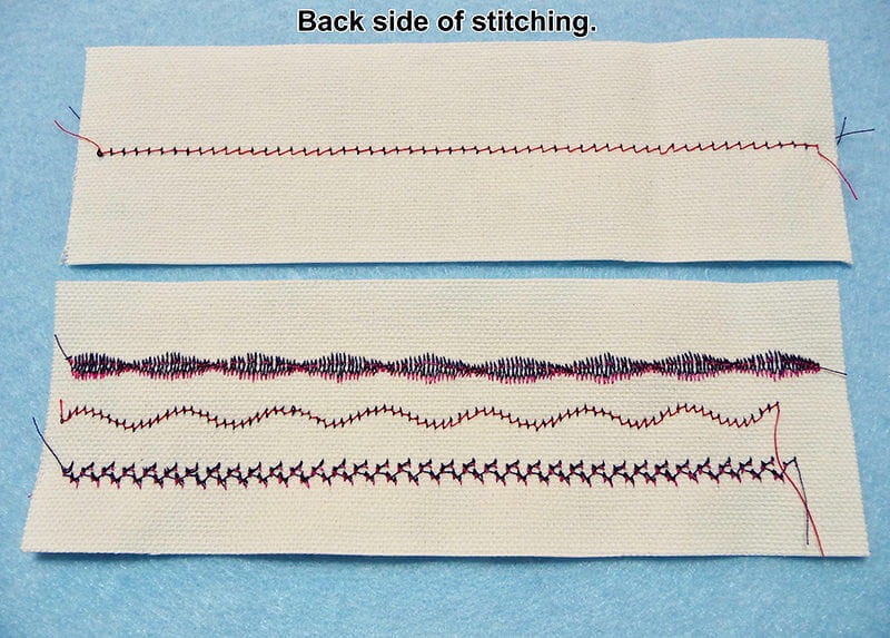 decorative stitches with a twin sewing needle-back side