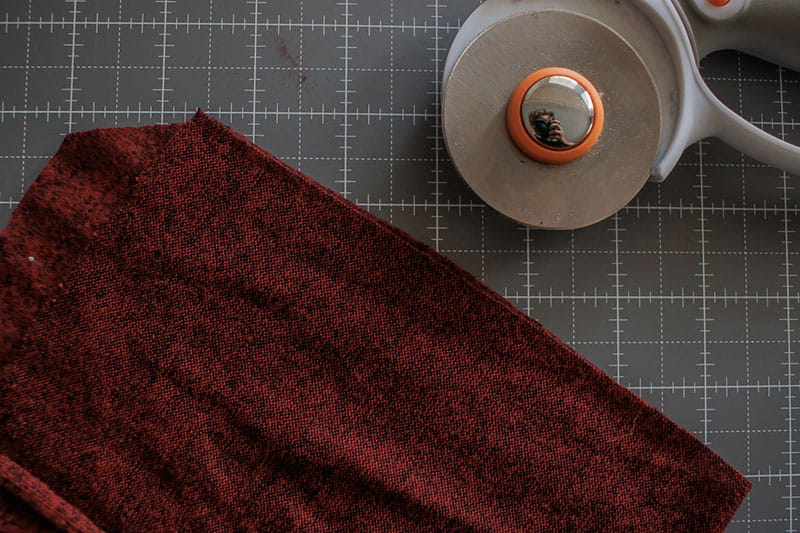 Prepping the sweater knit