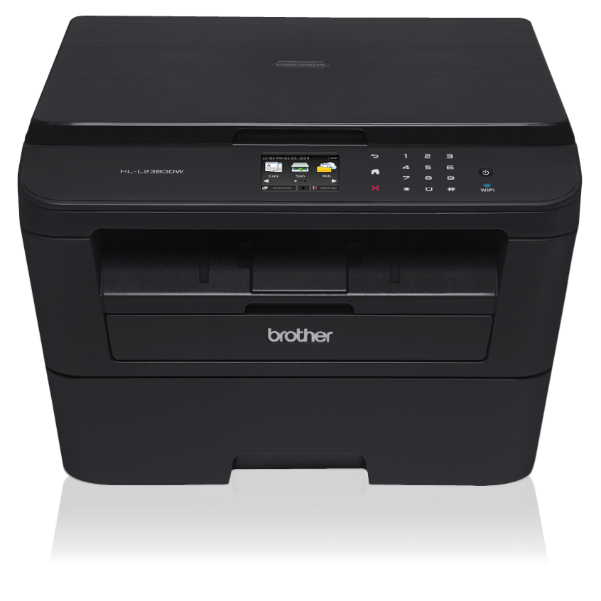 The Brother HL-L2380DW is a reliable, affordable monochrome laser printer for home or small office use with the added convenience of copying and scanning. This desk-friendly, compact printer with an up to 250-sheet capacity tray connects with ease via wireless networking, Ethernet, or Hi-Speed USB 2.0 interface and prints at up to 32ppm‡;. 2.7