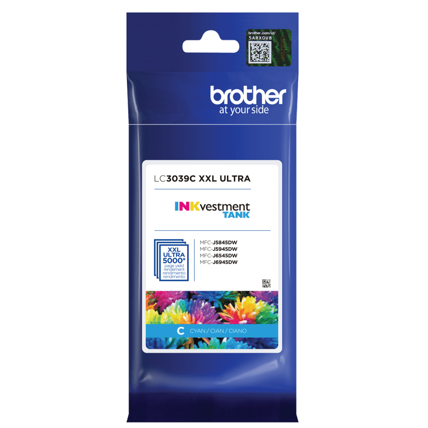 

Brother INKvestment Tank Ultra High-yield Ink, Cyan, Yields approx 5,000 pages