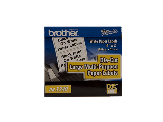 

Brother 1.9 in x 4 in (50.5 mm x 101 mm) Large Multi-Purpose White Paper Labels (600 Labels)