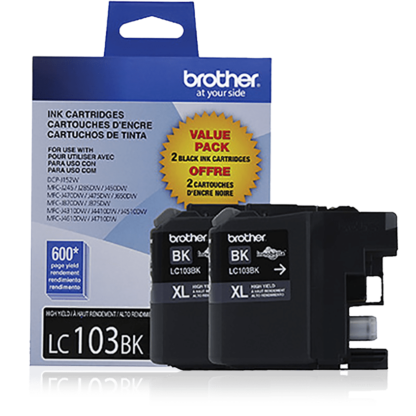 

Brother High-yield Ink, 2 Pack Black, Yields approx 600 pages/cartridge