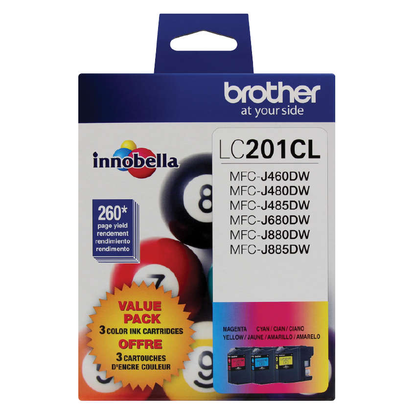 

Brother Standard-yield Ink, 3 pack color, Yields approx 260 pages/cartridge