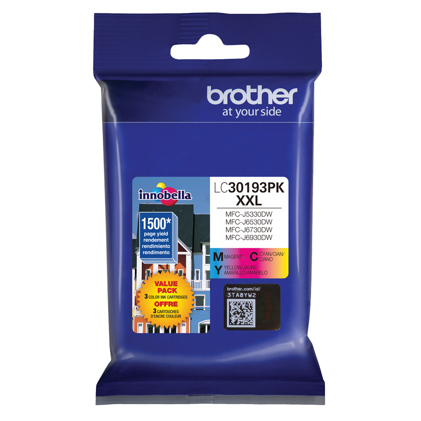 

Brother Super High-yield Ink, 3 pack color, Yields approx 1,500 pages/cartridge