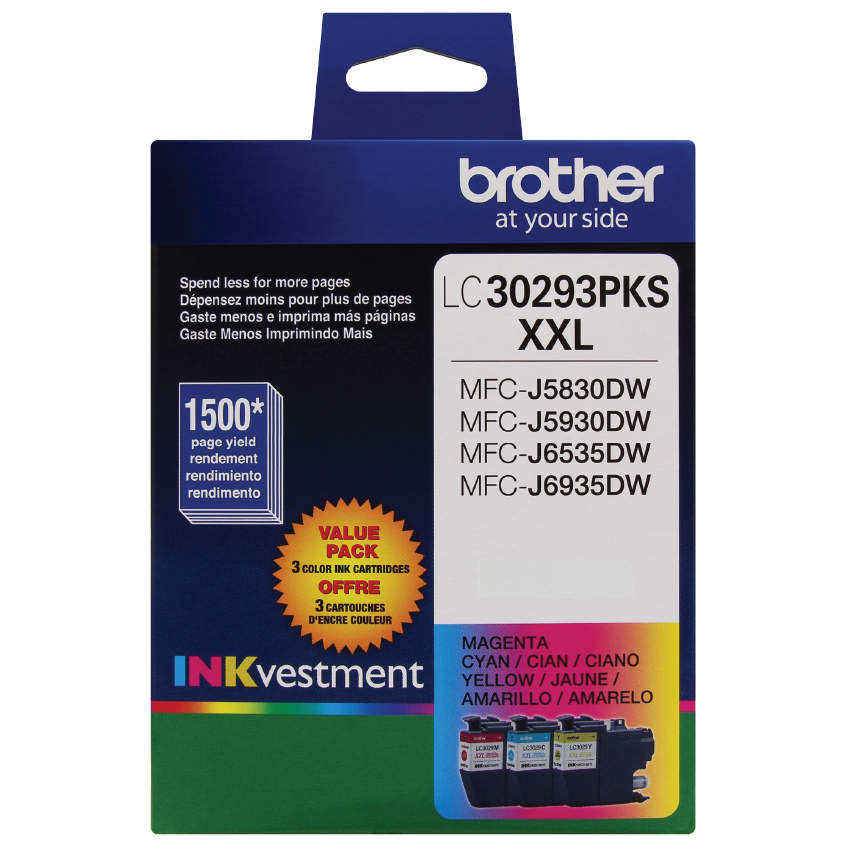 

Brother INKvestment Super High-yield Ink, 3 pack color, Yields approx1,500 pages/cartridge