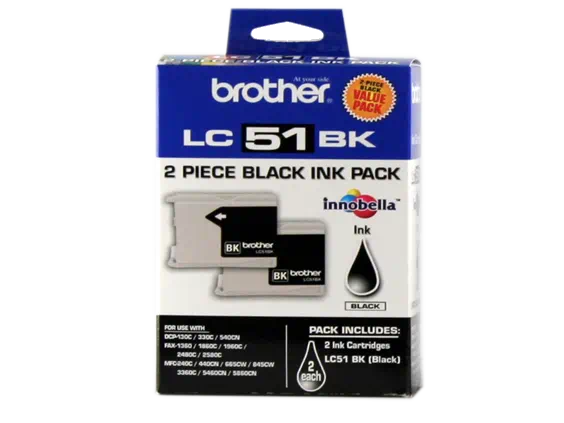 

Brother Ink, 2 Pack Black, Yields approx 500 pages/cartridge