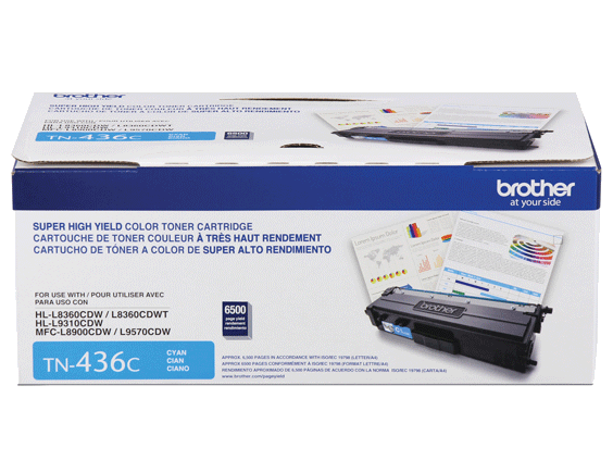 

Brother Super High-yield Toner, Cyan, Yields approx 6,500 pages