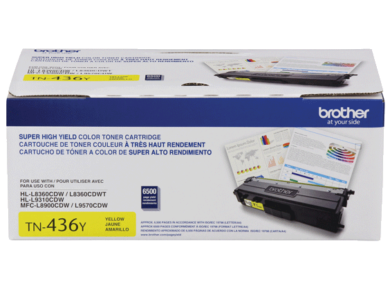 

Brother TN436Y Super High-yield Toner, Yellow, Yields approx 6,500 pages
