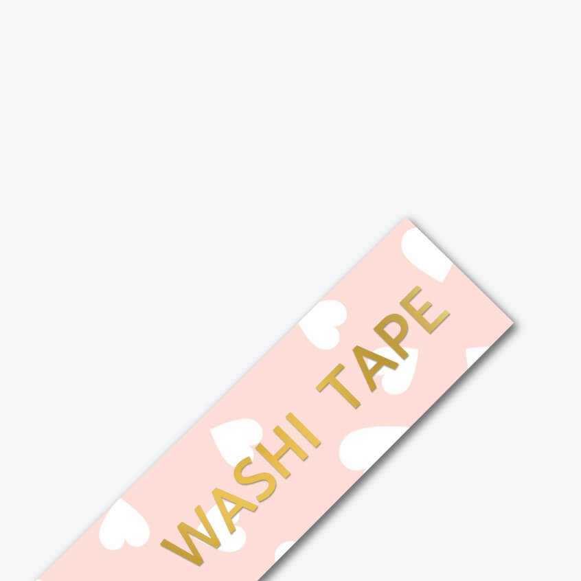 

Brother P-Touch Embellish Gold on Pink Heart Washi Tape 12mm (~1/2") x 4m