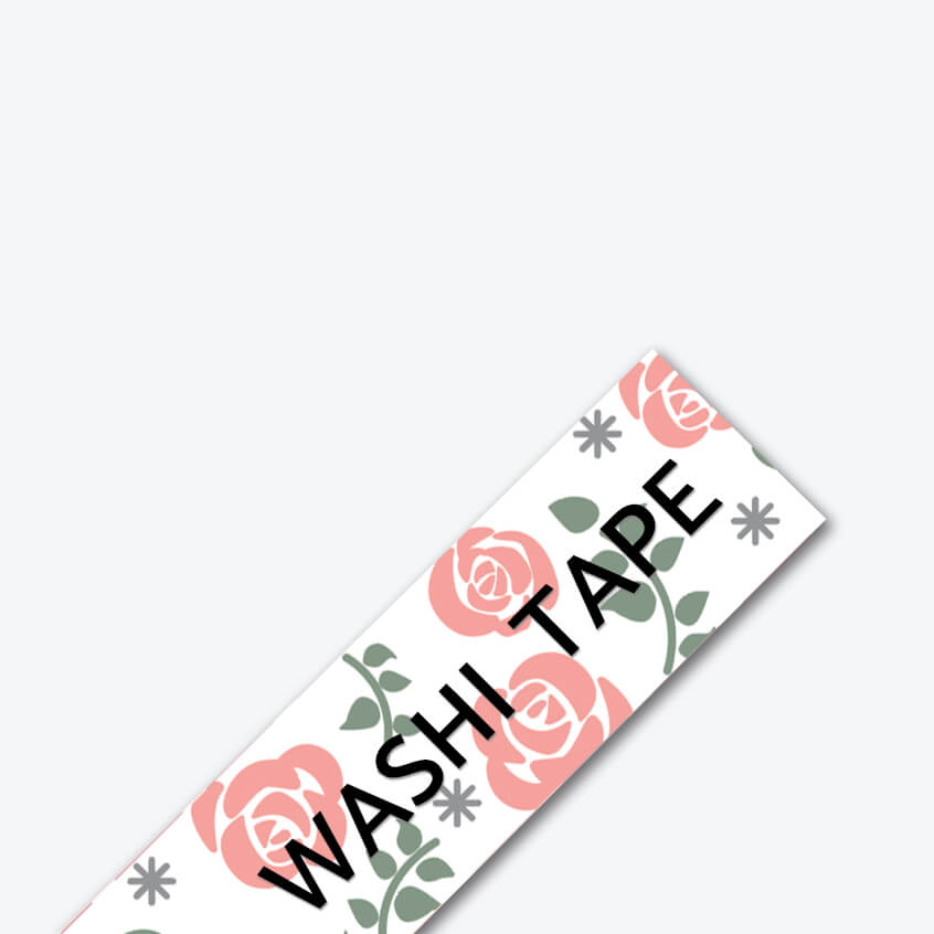 

Brother P-Touch Embellish Black on White Rose Washi Tape 12mm (~1/2") x 4m