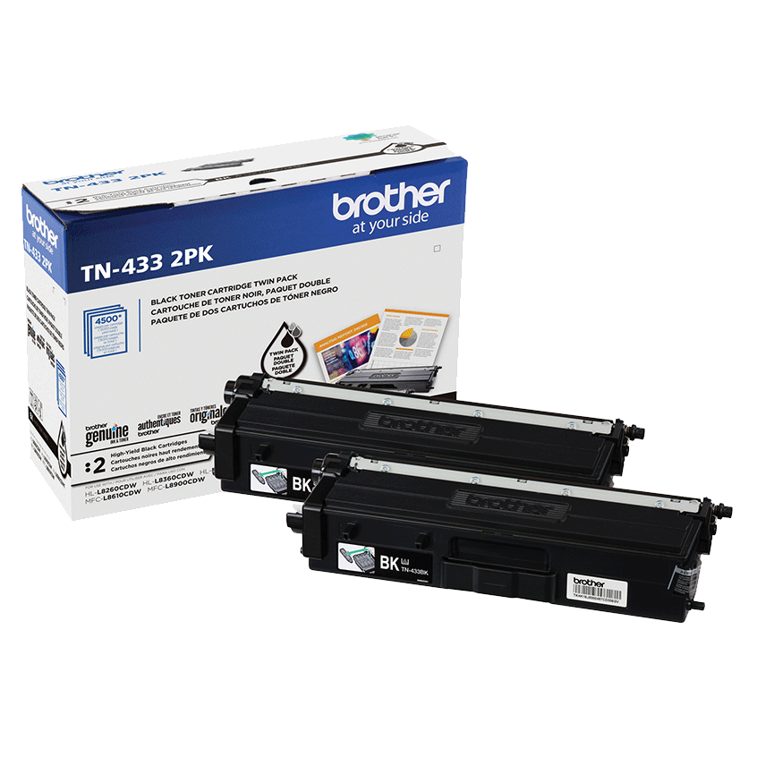 

Brother High-Yield Toner, Black Twin Pack, Yields approx 4,500 pages/cartridge