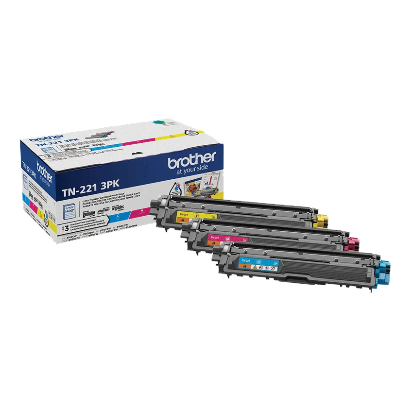 

Brother Standard-Yield Toner, 3 Pack Color, Yields approx 1,400 pages/cartridge