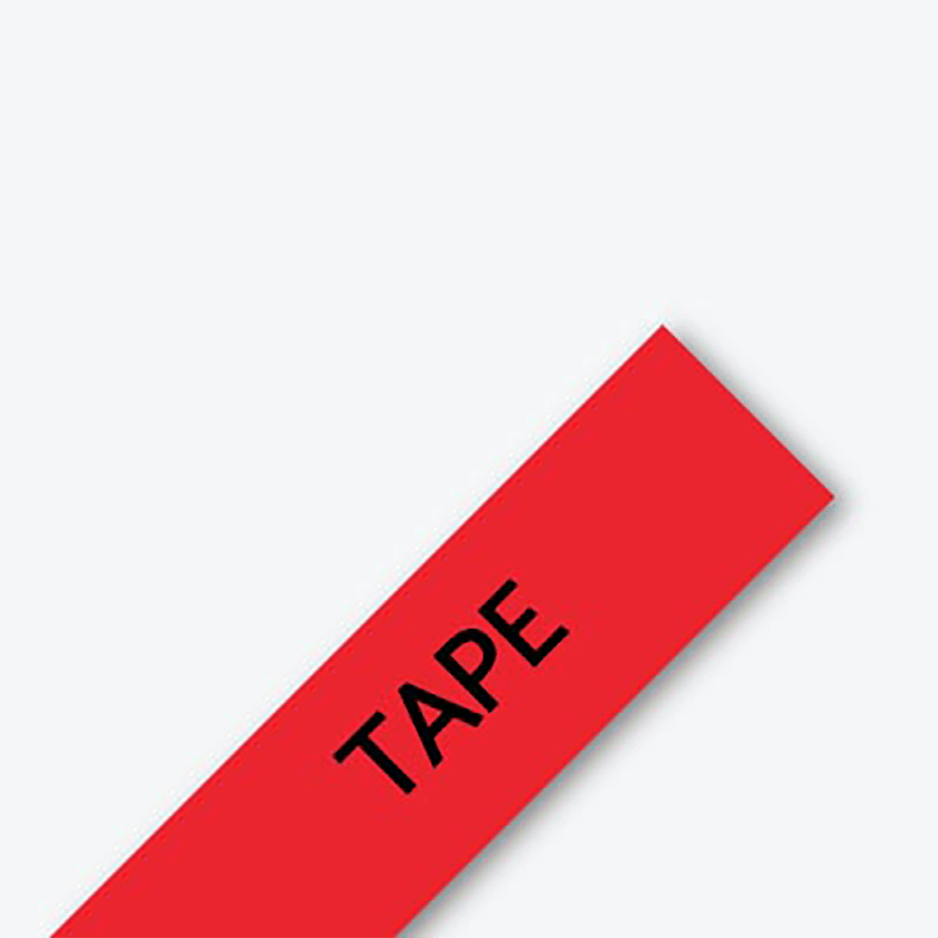Black On Red Gloss Laminated Labelling Tape 9mm x 8m Brother P-touch TZe-421 