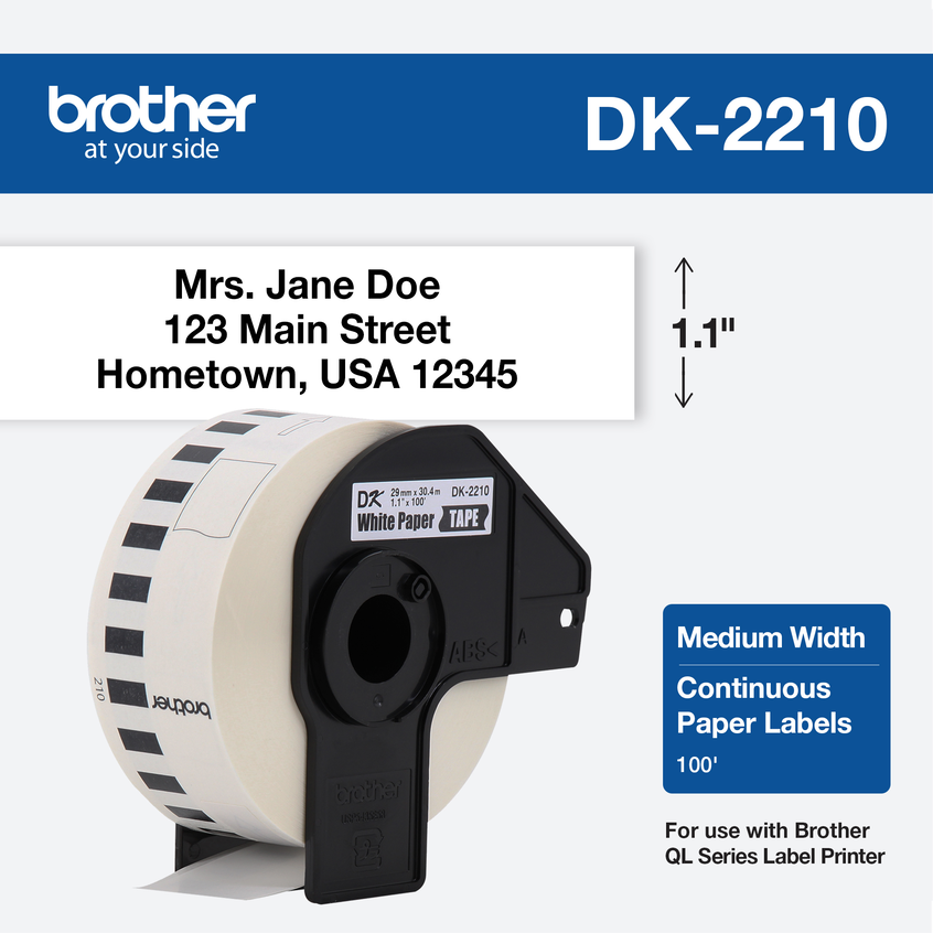 10 Rolls DK-2210 w/10 Frame For Brother Adhensive Paper Label DK2210 QL-700 